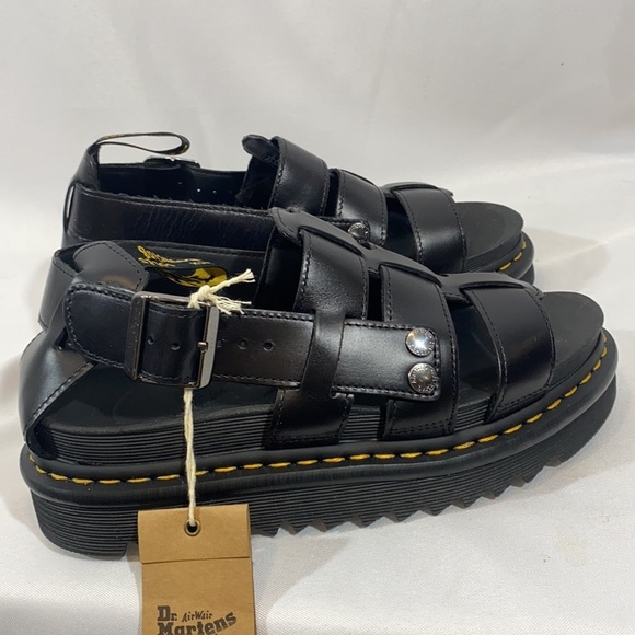DR MARTENS TERRY SANDALS NWT BLACK SIZE 9L - Picture 3 of 6